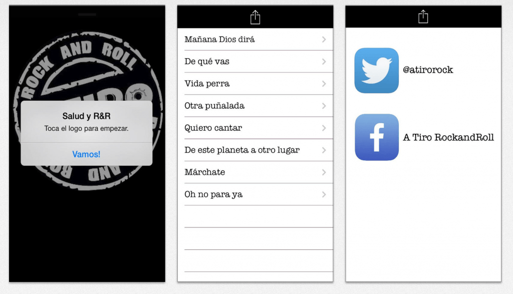 A Tiro. App creada por J.L. Andrada