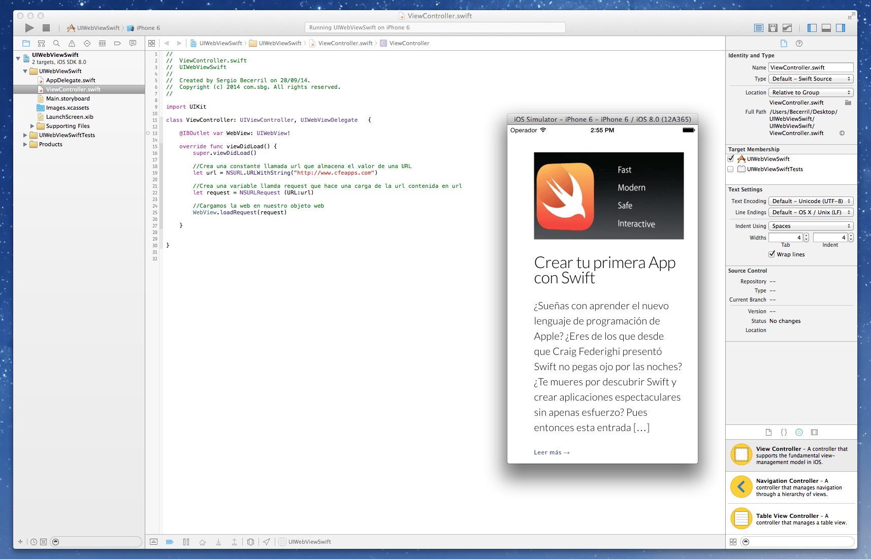 Cómo implementar un UIWebView con Swift Como-implementar-un-UIWebView-con-Swift